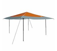 vidaXL Tente de réception orange en tissu Oxford, 400 x 227/236/245 cm. Pop Up pour événements en plein air, comprend un cadre de toit préinstallé, des tendeurs, des piquets et un sac de transport