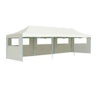 Vidaxl Tente De Réception Pliable Avec 5 Parois 3x9 M Blanc Cassé Blanc