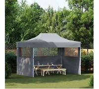 vidaXL Tente de réception pliable 3x4 m avec 3 parois Acier Anthracite (48896)