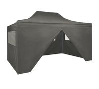 Vidaxl Tente De Réception Pliable Avec 4 Parois 3x4 M Acier Anthracite