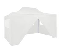 Vidaxl Tente De Réception Pliable Avec 4 Parois 3x4 M Acier Blanc Blanc