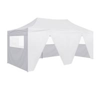 vidaXL Tente de réception pliable avec 4 parois 3x6 m Acier Blanc
