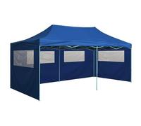 Vidaxl Tente De Réception Pliable Avec 4 Parois 3x6 M Acier Bleu Bleu