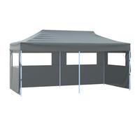 vidaXL Tente de Réception Pliable avec 4 Parois Tonnelle de Jardin Tonnelle de Patio Pavillon de Terrasse Auvent d'Extérieur 3x6 m Acier Anthracite
