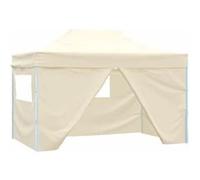 vidaXL Tente de Réception Pliable avec 4 Parois Tonnelle d'Extérieur Chapiteau de Jardin Belvédère Voyage de Camping 48894 Beige G