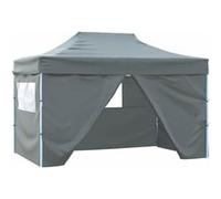 vidaXL Tente de Réception Pliable avec 4 Parois Tonnelle d'Extérieur Chapiteau de Jardin Belvédère Voyage de Camping 48897 Gris G