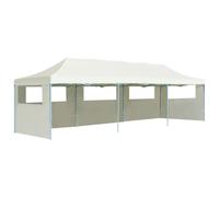 Vidaxl Tente De Réception Pliable Avec 5 Parois 3x9 M Blanc Cassé Blanc