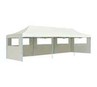 vidaXL Tente de Réception Pliable 5 Parois 3x9 m Blanc Cassé Jardin Tonnelle