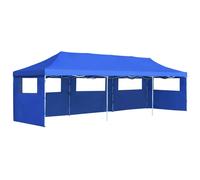 vidaXL Tente de réception pliable avec 5 parois 3x9 m Bleu
