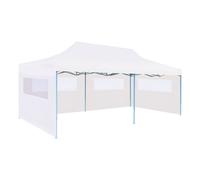 Vidaxl Tente De Réception Pliable Avec Parois 3 X 6 M Acier Blanc Blanc