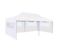 Vidaxl Tente De Réception Pliable Avec Parois 3 X 6 M Acier Blanc Blanc