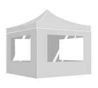 vidaXL Tente de réception pliable avec parois Aluminium 2x2 m Blanc