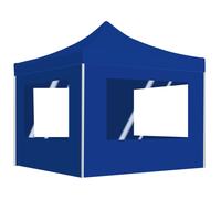 vidaXL Tente de réception pliable avec parois Aluminium 2x2 m Bleu