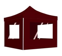 vidaXL Tente de réception pliable avec parois Aluminium 2x2 m Bordeaux