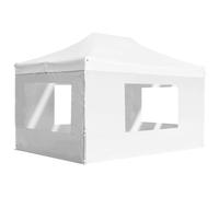 Vidaxl Tente De Réception Pliable Avec Parois Aluminium 4,5x3 M Blanc Blanc