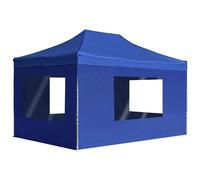 Partytent inklapbaar met wanden 4,5x3 m aluminium blauw45497