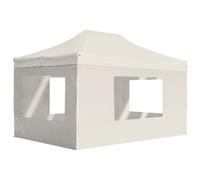 Vidaxl Tente De Réception Pliable Avec Parois Aluminium 4,5x3 M Crème