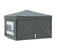 vidaXL Tente de réception pliable avec parois Anthracite 3x3 m