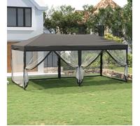 Tente de réception pliable avec parois Anthracite 3x6 m