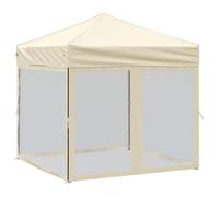 vidaXL Tente de Réception Pliable avec Parois Belvédère de Camping Pavillon d'Extérieur Tonnelle de Jardin Chapiteau Patio Crème 2x2 m