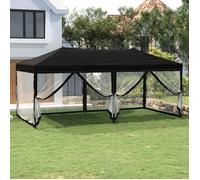 vidaXL Tente de réception pliable Belvédère 93553 – avec parois – 3x6 m – Noir