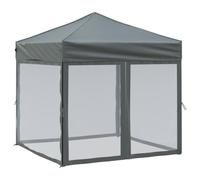 vidaXL Tente de Réception Pliable avec Parois Belvédère de Camping Pavillon d'Extérieur Tonnelle de Jardin Chapiteau Patio Anthracite 2x2 m