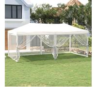 vidaXL Tente de réception pliable Belvédère Tonnelle 3x6 m avec parois Crème