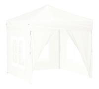 Vidaxl Tente De Réception Pliable Avec Parois Blanc 2x2 M Blanc