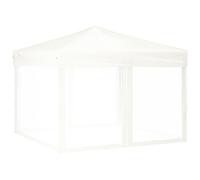 Vidaxl Tente De Réception Pliable Avec Parois Blanc 3x3 M