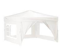 Vidaxl Tente De Réception Pliable Avec Parois Blanc 3x3 M Blanc