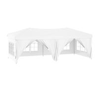 Vidaxl Tente De Réception Pliable Avec Parois Blanc 3x6 M