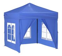 Vidaxl Tente De Réception Pliable Avec Parois Bleu 2x2 M Bleu