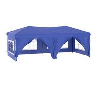 Vidaxl Tente De Réception Pliable Avec Parois Bleu 3x6 M