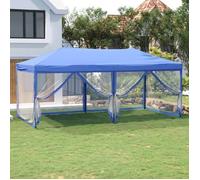 vidaXL Tente de réception pliable avec parois Bleu 3x6 m 93549