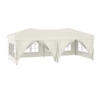 Tente de réception pliable avec parois Crème 3x6 m