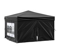 vidaXL Tente de réception pliante 3x3 m avec parois Noir