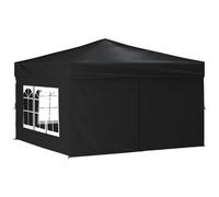 Vidaxl Tente De Réception Pliable Avec Parois Noir 3x3 M Noir