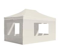 Vidaxl Tente De Réception Pliable Avec Parois Aluminium 4,5x3 M Crème