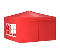 Partytent inklapbaar met zijwanden 3x3 m rood93527