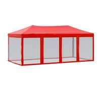 vidaXL Tente de réception pliable Pavillon d'extérieur avec parois Rouge 3 x 6 m