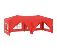Vidaxl Tente De Réception Pliable Avec Parois Rouge 3x6 M