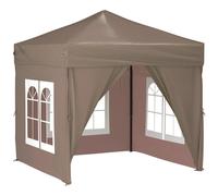 Vidaxl Tente De Réception Pliable Avec Parois Taupe 2x2 M