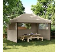 Vidaxl Tente De Réception Pliable Escamotable 3 Parois Latérales Taupe