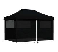 vidaXL Tente de réception pliable escamotable 4 parois latérales noir