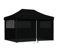 Vidaxl Tente De Réception Pliable Escamotable 4 Parois Latérales Noir