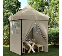 Vidaxl Tente De Réception Pliable Escamotable 4 Parois Latérales Taupe