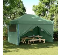 Chapiteau Rétractable Tonnelle Pavillon Pliable de jardin 3x4,5 m Bleu vidaXL