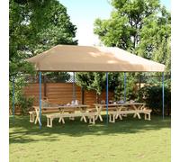Vidaxl Tente De Réception Pliable Escamotable Beige 580x292x315 Cm