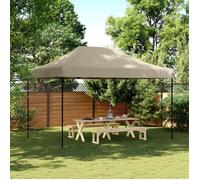 vidaXL Tente de réception pliable escamotable Taupe 410×279×315 cm
