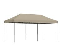 vidaXL Tente de réception Pliable escamotable Taupe 580x292x315 cm, Tente, Tente à auvent, auvent de Gazebo, Tente Gazebo, Tente de Jardin